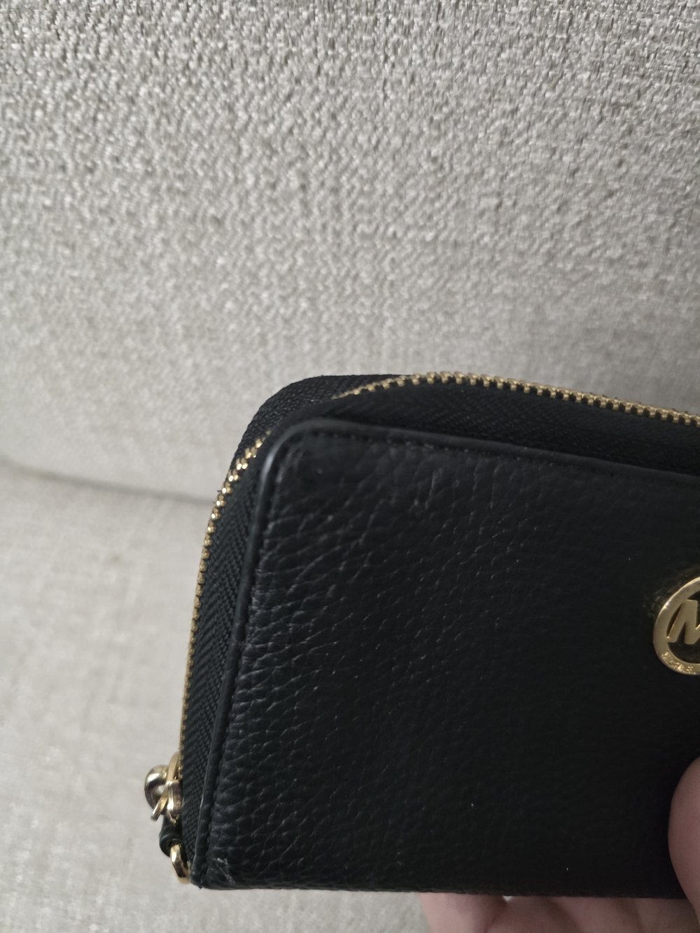 Michael Kors Fulton Black Pebbled Leather Zip-Around Wallet - Picture 6 of 11